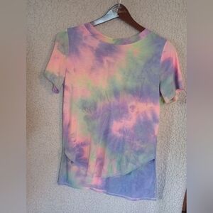 Cy Fashion Women's Tie Dye T-shirt Size Small Tailed Open Back